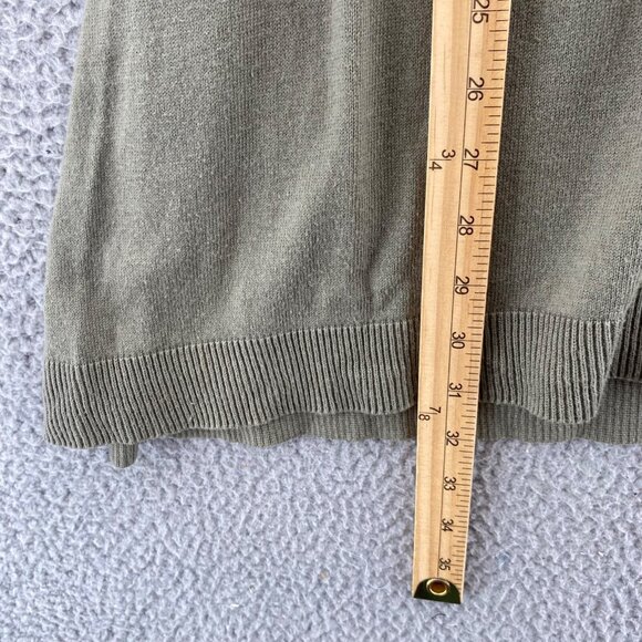 Chicos Sweater Womens 1 US Medium Green Silk Blend V Neck Tunic Stretch Pullover - Picture 9 of 10